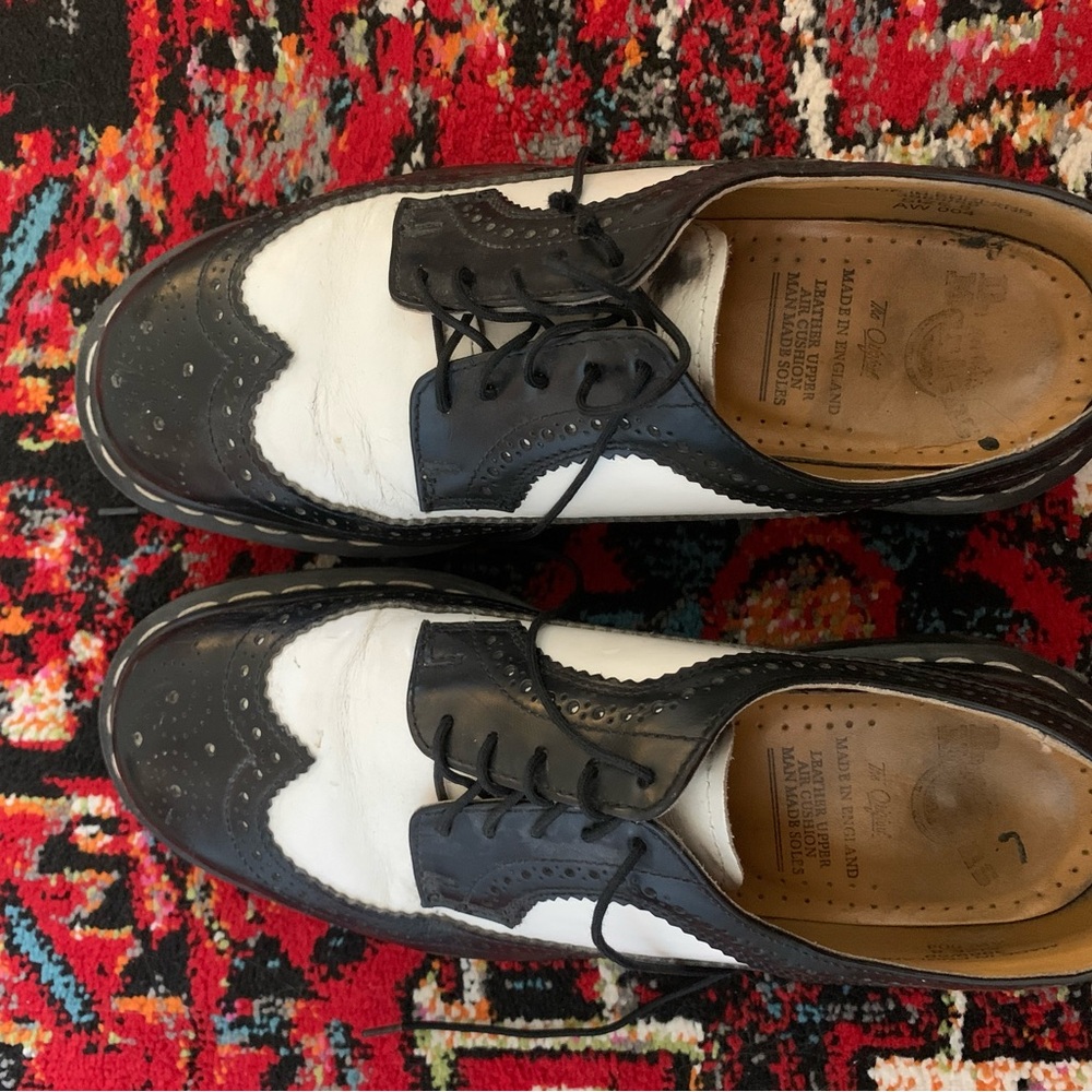 Dr. Martens Black and White Leather Oxfords - Picture 3 of 6